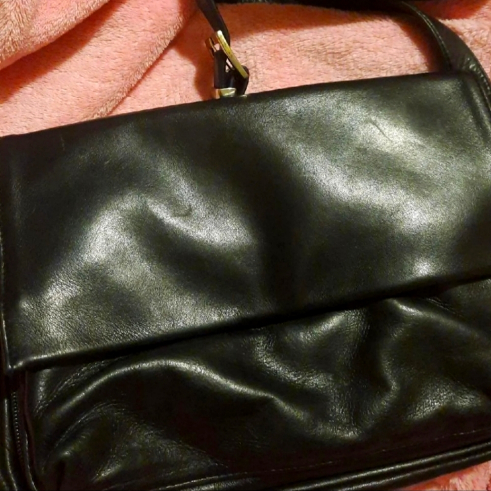 Black Flap Closure Shoulder Bag